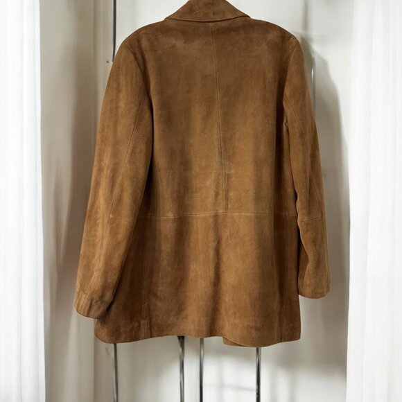 BANANA REPUBLIC WOMEN'S TAN SUEDE/LEATHER JACKET SZ S - Picture 2 of 9